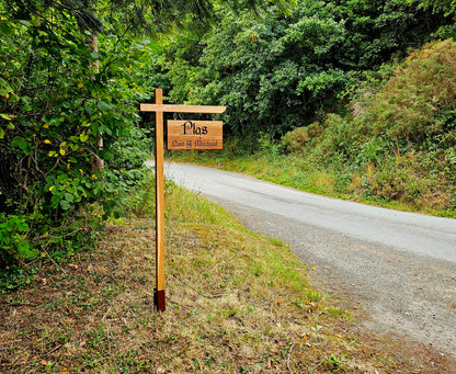 Freestanding Oak House Sign
